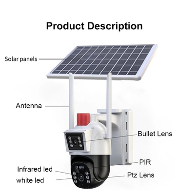 Cámara de seguridad con panel solar con resolución HD de 1080p