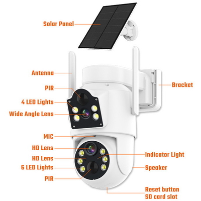 Cámara de energía solar 1080P con visión nocturna infrarroja y cámara de monitoreo remoto